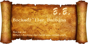Bockmüller Balbina névjegykártya